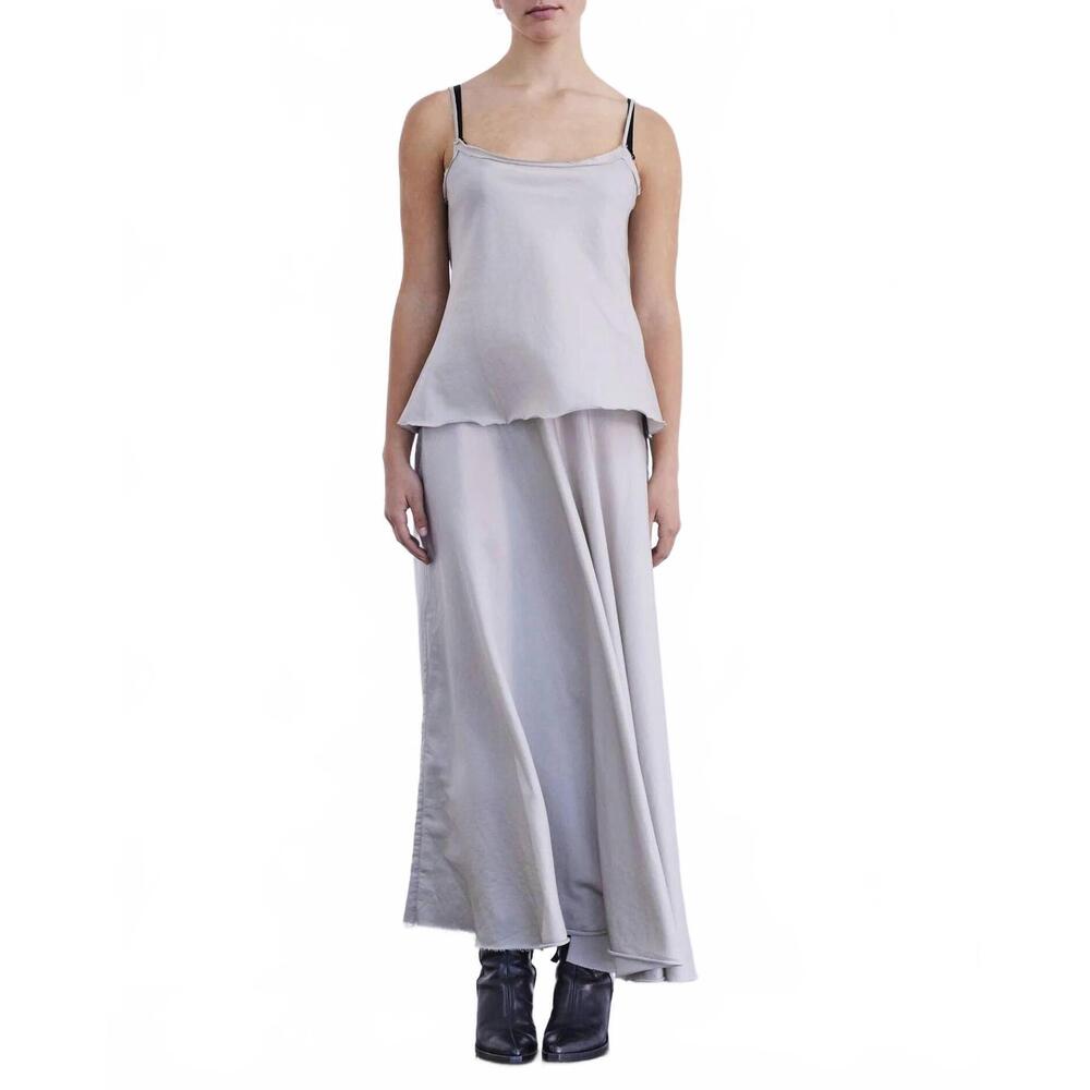 NEW BRAZEAU TRICOT cotton silk paperbag cami top in silver